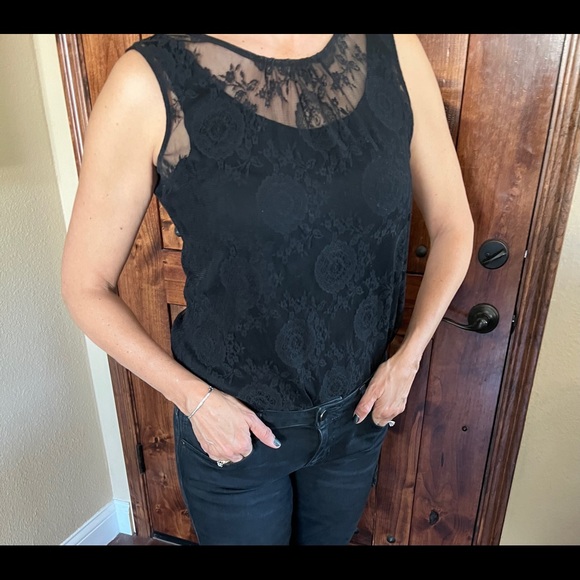 CAbi Tops - Black lace CAbi blouse gently worn, size medium